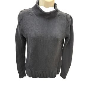 VINTAGE J Crew Mens XS Dark Gray Roll Neck pullover sweater 100% cotton